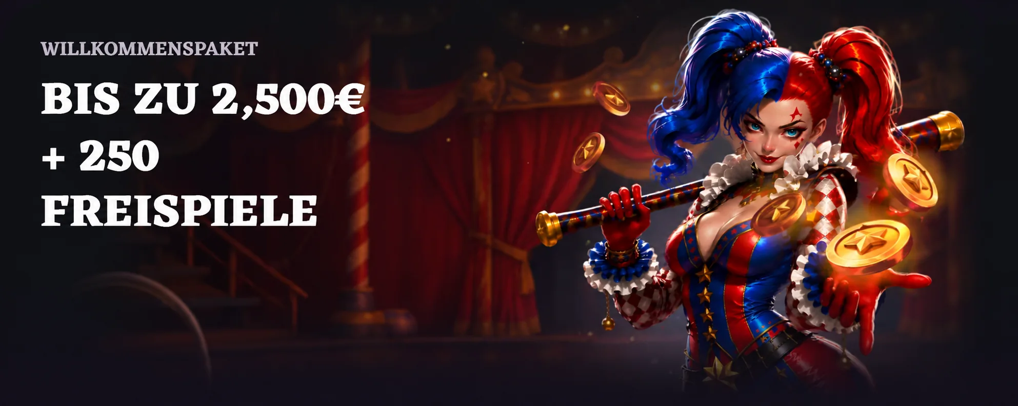 Willkommenspaket von Happyjokers Casino mit bis zu 2.500 Euro und 250 Freispiele