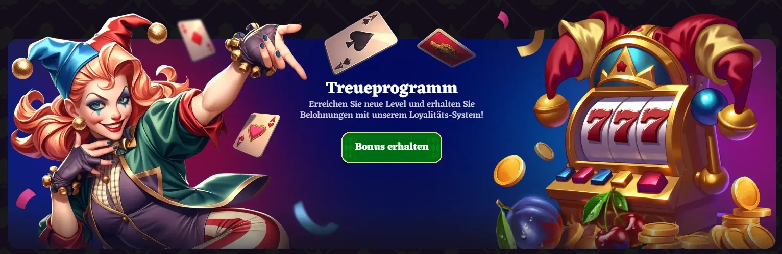 Treueprogramm von Happyjokers Casino mit Vorteilen für höhere Ränge